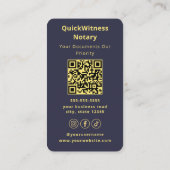Mobile Notary Signing Agent Luxury Navy Gold Visitekaartje (Achterkant)