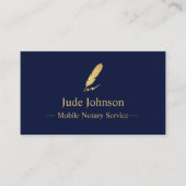 Mobile Noteerbare Gold Feather Logo Indigo Visitekaartje (Voorkant)