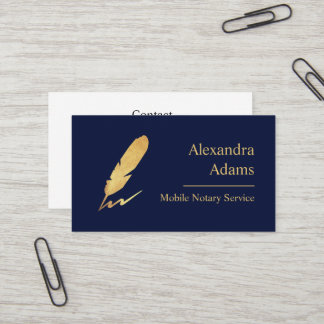 Mobile Noteerbare Gold Feather Logo Indigo Visitekaartje