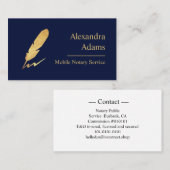 Mobile Noteerbare Gold Feather Logo Indigo Visitekaartje (Voorkant / Achterkant)