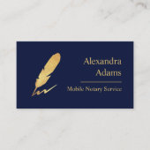 Mobile Noteerbare Gold Feather Logo Indigo Visitekaartje (Voorkant)