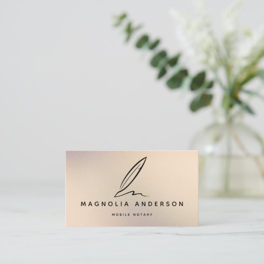 Mobile Noteerbare Quill Gold Iridescent Visitekaartje (Staand voorkant)