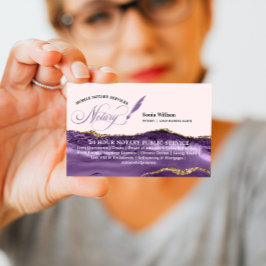 Mobile Notional & Loan Signing Agent Paars Gold Visitekaartje