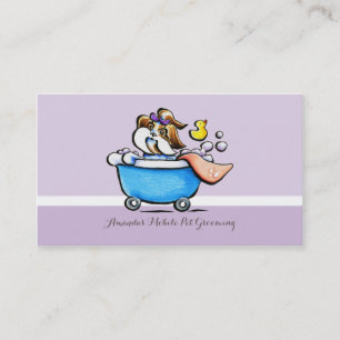 Mobile Pet Groomer Shih Tzu Paars Appointment Afsprakenkaartje