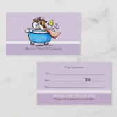 Mobile Pet Groomer Shih Tzu Paars Appointment Afsprakenkaartje (Voorkant / Achterkant)