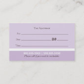 Mobile Pet Groomer Shih Tzu Paars Appointment Afsprakenkaartje (Achterkant)