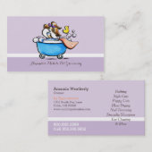 Mobile Pet Groomer Shih Tzu Paars Visitekaartje (Voorkant / Achterkant)