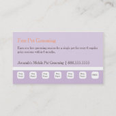 Mobile Pet Groomer Shih Tzu Paarse Loyalty Punch (Achterkant)