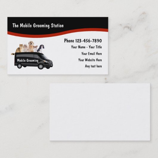 Mobile Pet Grooming Service Visitekaartje (Voorkant / Achterkant)