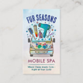 Mobile Pet Grooming Services - Waterverf kunst Visitekaartje (Voorkant)