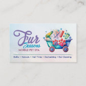 Mobile Pet Grooming Services - Waterverf kunst Visitekaartje (Voorkant)