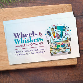 Mobile Pet Grooming Services - Waterverf kunst Visitekaartje