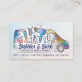 Mobile Pet Grooming Services - Waterverf kunst Visitekaartje (Voorkant)