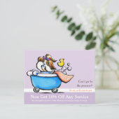 Mobile Pet Grooming Shih Tzu Paarse Coupon Mailer Briefkaart (Staand voorkant)