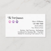 Mobile Pet Grooming Trendy Visitekaartjes (Achterkant)