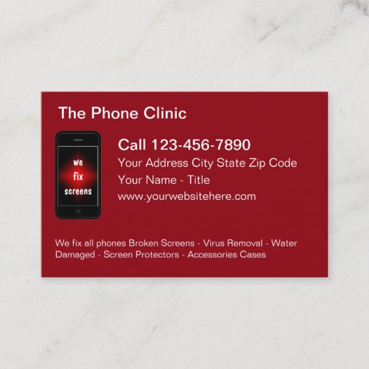 Mobile Phone Repair Modern Business Card Visitekaartje (Voorkant)