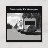 Mobile RV Motorhome Repair Mechanic Vierkante Visitekaartje (Voorkant)