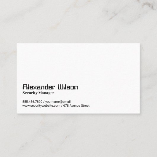 Mobile Security Online Protection Services Visitekaartje (Achterkant)