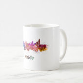 Mobile skyline in watercolor koffiemok (Voorkant rechts)