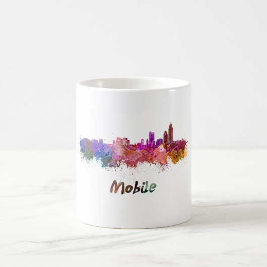 Mobile skyline in watercolor koffiemok (Center)