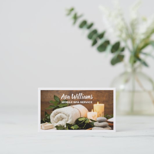 Mobile Spa Aromatherapie Visitekaartje (Staand voorkant)