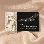 Mobile Spray Tan Black & Gold Airping Tanning Visitekaartje