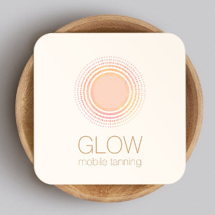 Mobile Spray Tan Business Sun Rays-kaart Vierkante Visitekaartje
