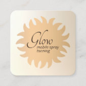 Mobile Spray Tan Copper Sun Rays Square Business C Vierkante Visitekaartje (Voorkant)