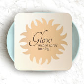 Mobile Spray Tan Copper Sun Rays Square Business C Vierkante Visitekaartje