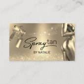 Mobile Spray Tan Modern Gold Airping Tanning Visitekaartje (Voorkant)
