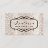 Mobile Spray Tan Studio Ivory Gold Glitter Tanning Visitekaartje (Voorkant)