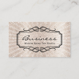 Mobile Spray Tan Studio Ivory Gold Glitter Tanning Visitekaartje