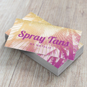 Mobile Spray Tan Tropical Palm Beach Paars Visitekaartje