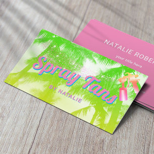 Mobile Spray Tan Tropical Palm Trees Retro Visitekaartje