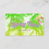 Mobile Spray Tan Tropical Palm Trees Retro Visitekaartje (Voorkant)