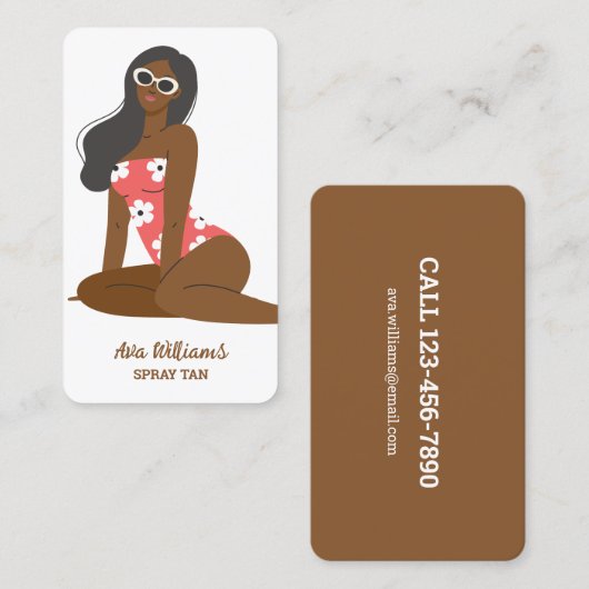 Mobile Spray Tan Visitekaartje (Voorkant / Achterkant)
