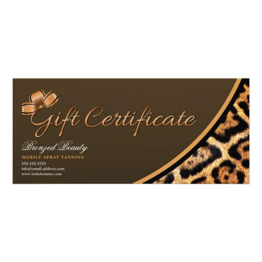 Mobile Spray Tanning Cadeaucertificaat Reclamekaart (Voorkant)