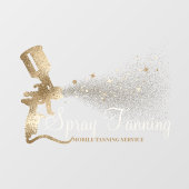 Mobile Spray Tanning Glitter Gold Sparking Raamsticker (Vel)
