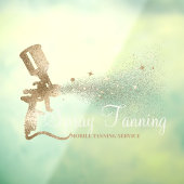 Mobile Spray Tanning Glitter Gold Sparking Raamsticker (Vel 3)