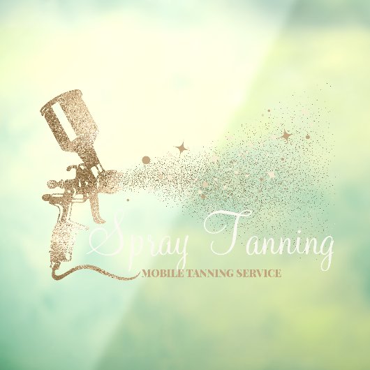 Mobile Spray Tanning Glitter Gold Sparking Raamsticker (Vel 3)