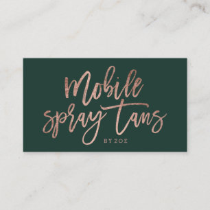 Mobile Spray tans logo goudtypografie groen Visitekaartje