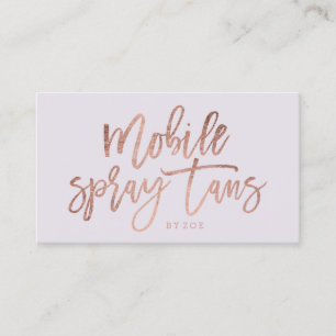 Mobile Spray tans logo goudtypografie lila Visitekaartje