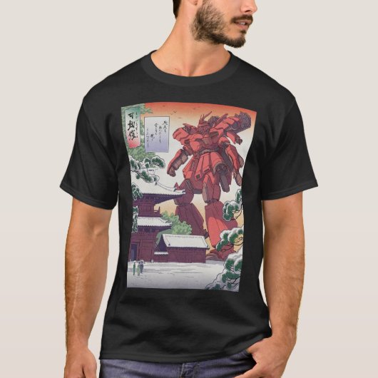 Mobile Suit Gundam Char Japans Edo Giclee T-shirt (Voorkant)