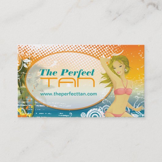 Mobile Tanning Salon Business Card-template Visitekaartje (Voorkant)