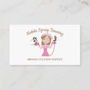 Mobile Tanning Spray Body Paint Lady Logo Visitekaartje