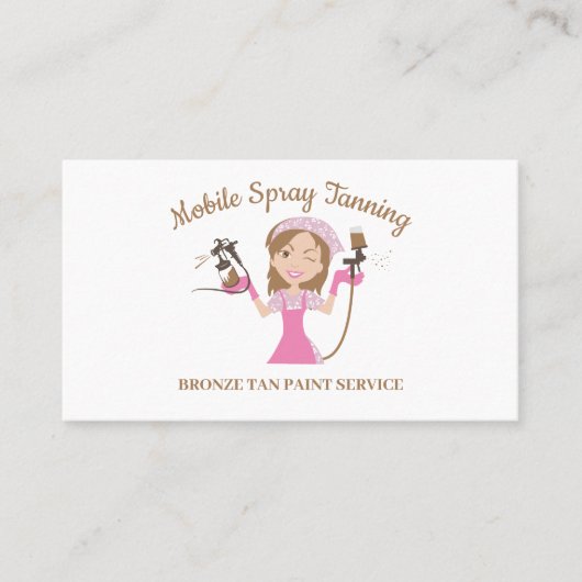 Mobile Tanning Spray Body Paint Lady Logo Visitekaartje (Voorkant)