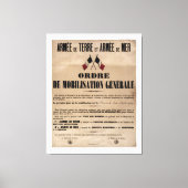 Mobilisatie in Frankrijk op 1 augustus 1914 Canvas Afdruk (Voorkant)