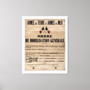 Mobilisatie in Frankrijk op 1 augustus 1914 Canvas Afdruk