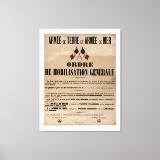 Mobilisatie in Frankrijk op 1 augustus 1914 Canvas Afdruk