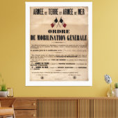 Mobilisatie in Frankrijk op 1 augustus 1914 Canvas Afdruk (Insitu (Woonkamer))